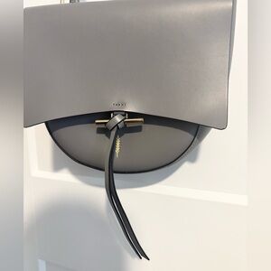 Thacker Grey Leather Crossbody Bag